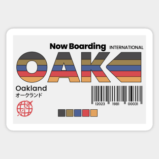 Vintage Oakland OAK Airport Label Retro Travel California Sticker